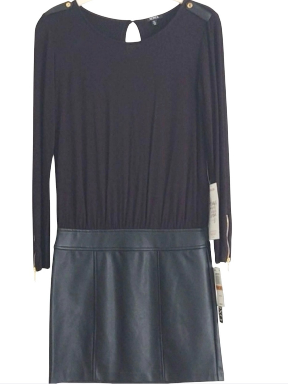 XOXO Black Faux Leather Dress 4